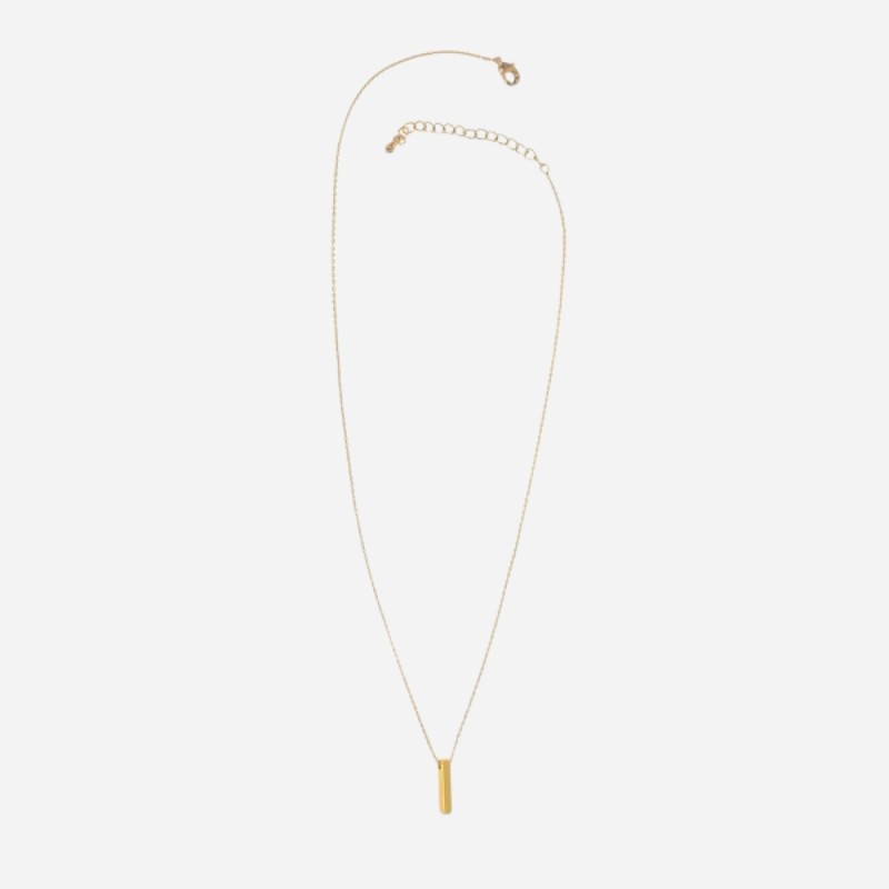 Vertical Bar Pendant Necklace Gold