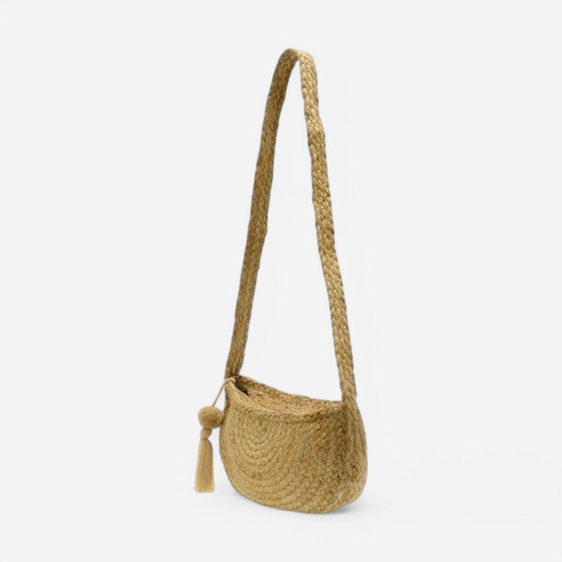 Joy Susan Orion Crescent Shoulder Jute Bag