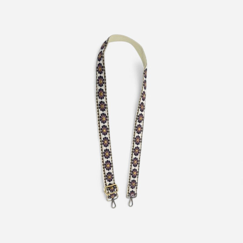 Joy Susan 1.5" Studded Daisy Embroidered Guitar Strap