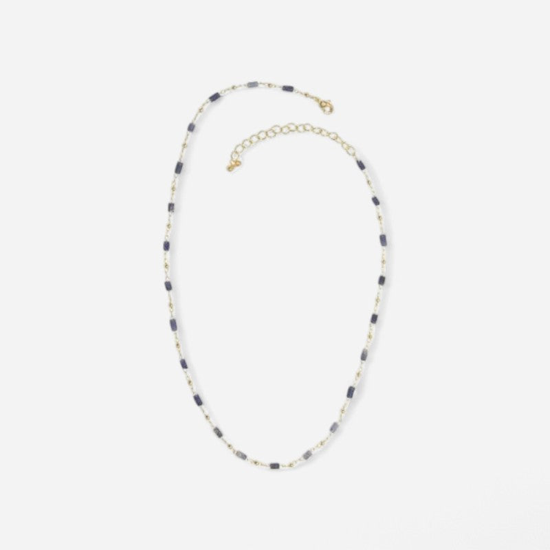 Bar Beads Necklace Blue