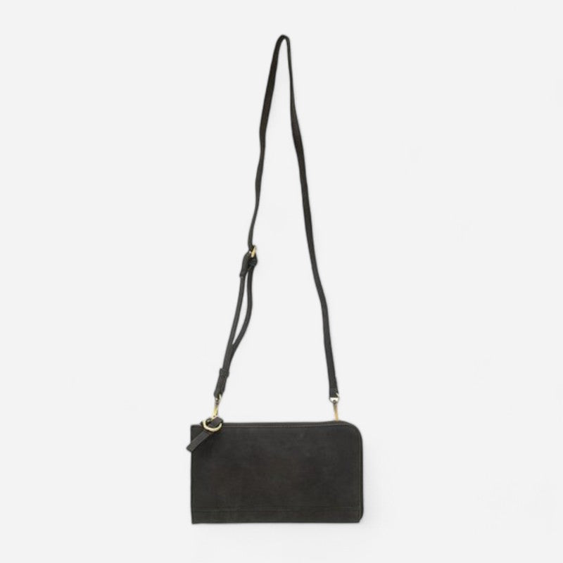 Karina Convertible Wristlet & Wallet Black Faux Suede