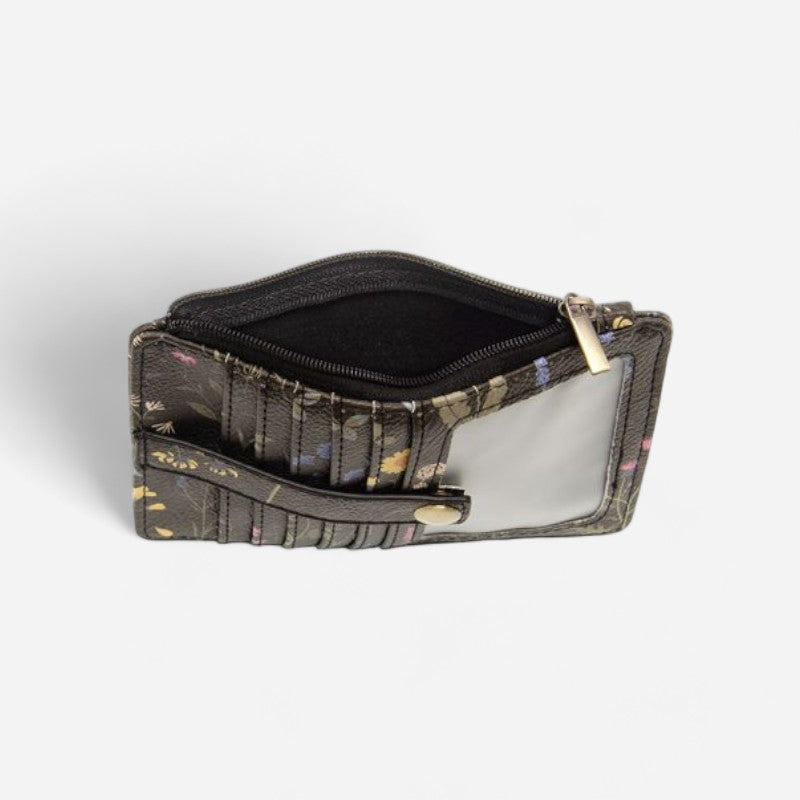Penny Printed Mini Travel Wallet Black Multi Floral