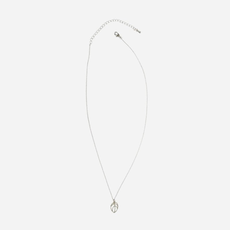 Beech Leaf Pendant Necklace Silver