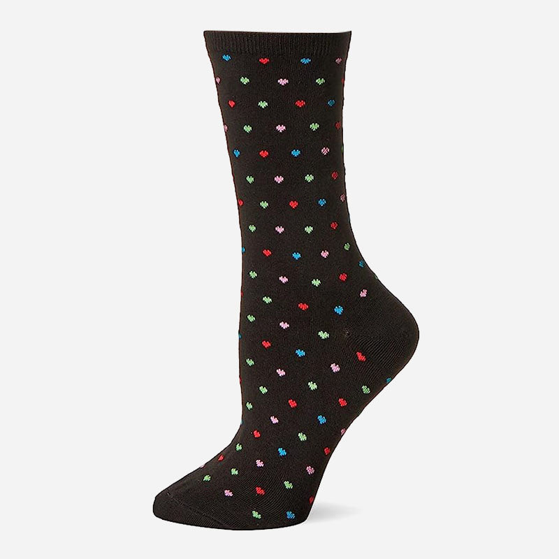 Hot Sox Pindot Heart Denh