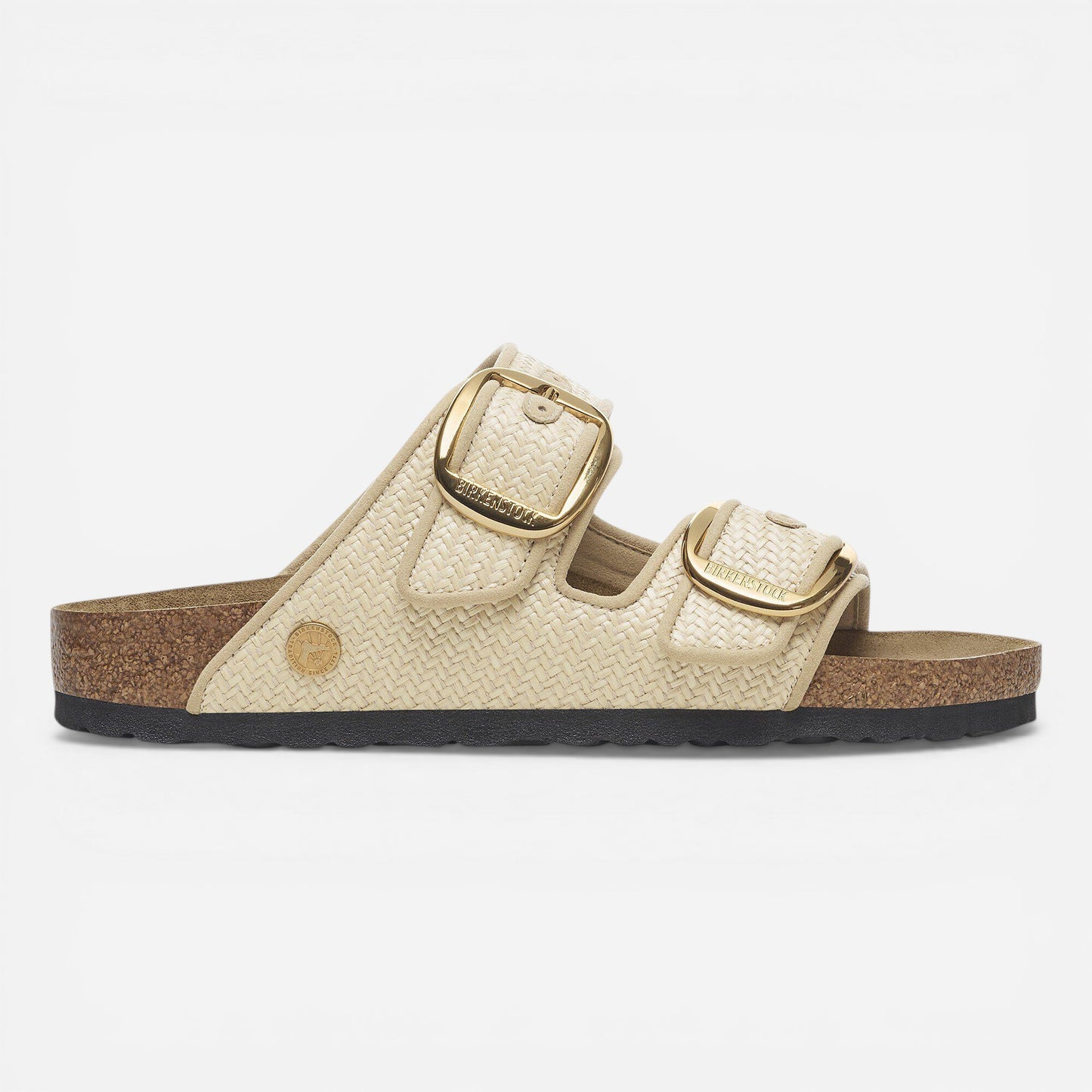Arizona Big Buckle Raffia Textured/Leather Narrow