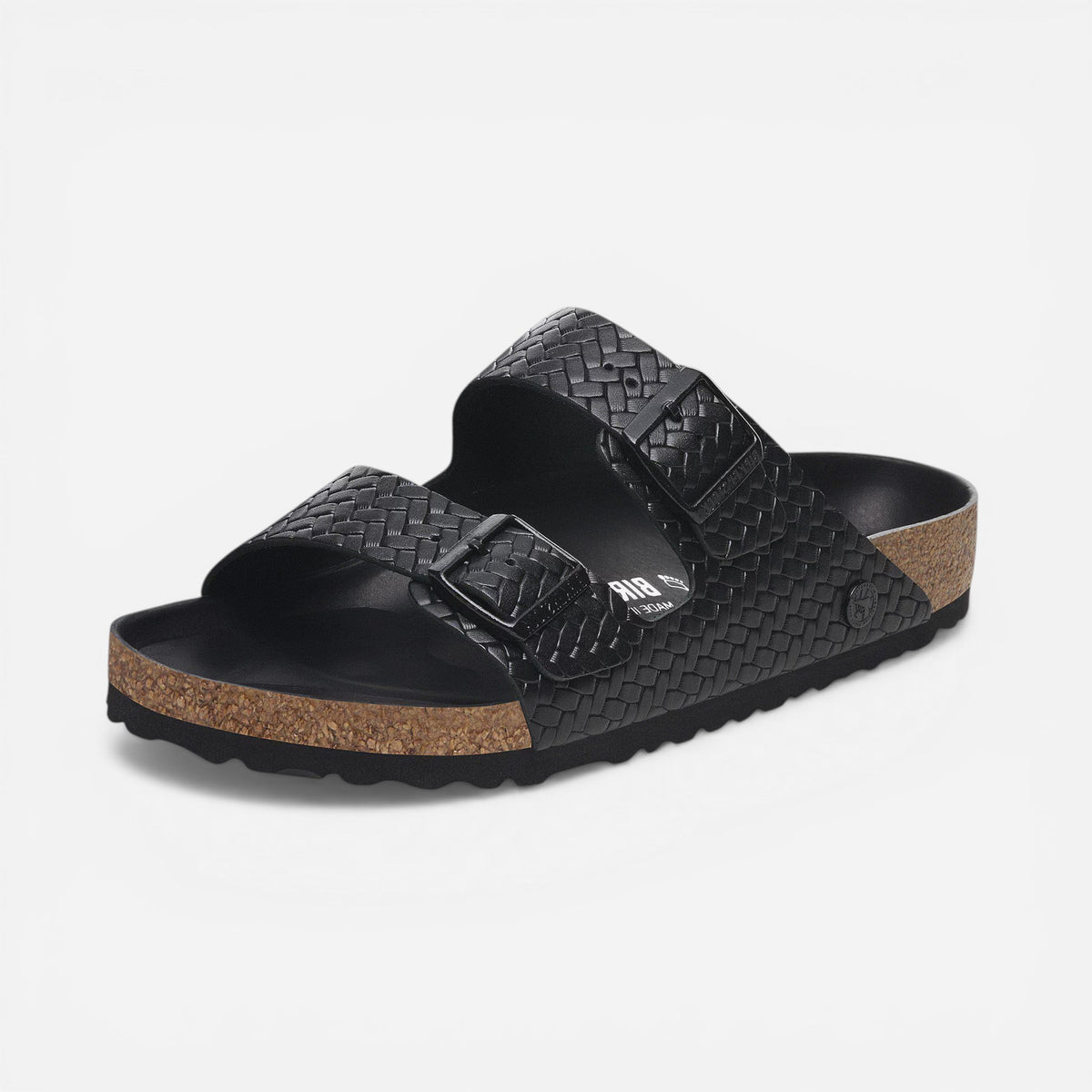 Arizona Black Woven Embossed Leather Narrow