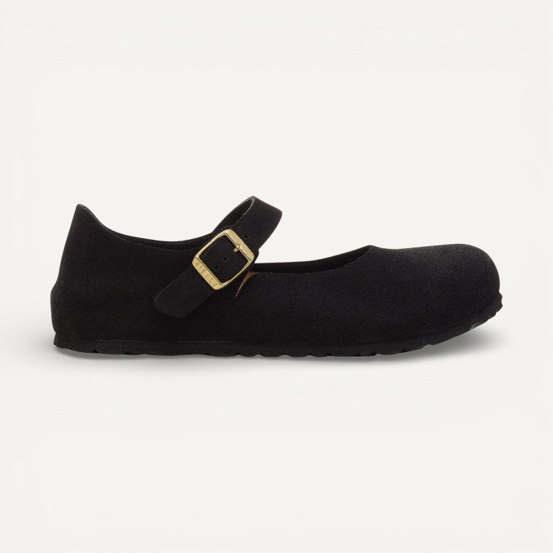 Mantova Mary Jane Black Suede Leather Narrow