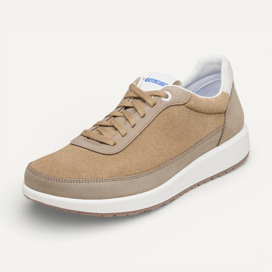 Honnef City Men's Grey Taupe Suede Leather Regular