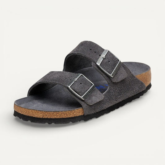 Arizona Men's Soft Footbed Charcoal Suede Leather Regular