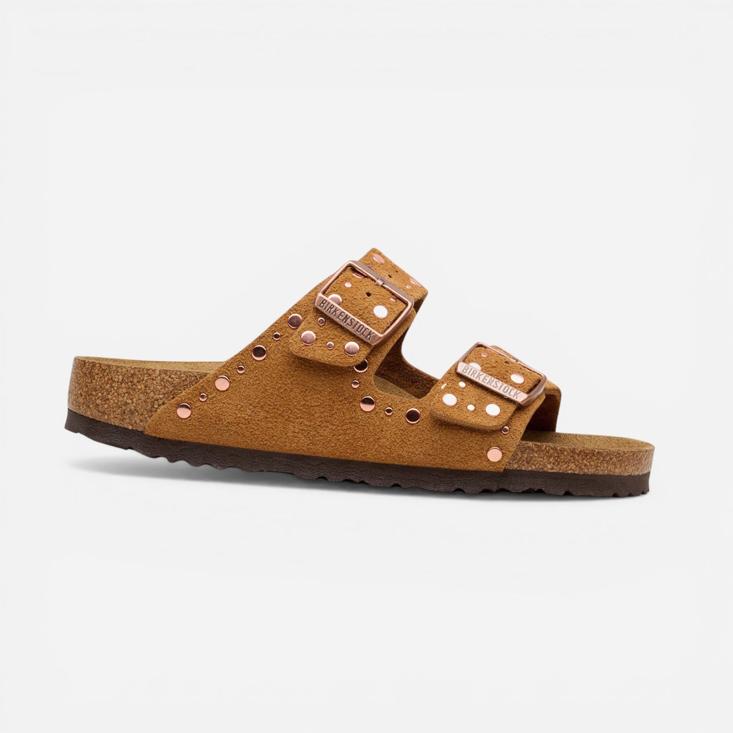 Arizona Rivet Mink Suede Leather Narrow