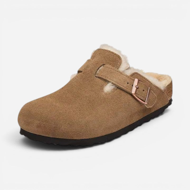 Boston Shearling Tea Suede Leather Narrow