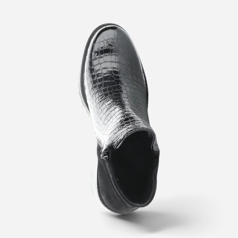 Inara Waterproof Black Croco