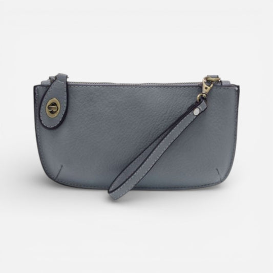 Mini Crossbody Wristlet Clutch Blue Grey