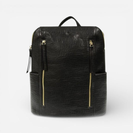 Raegan Double Zip Backpack Black