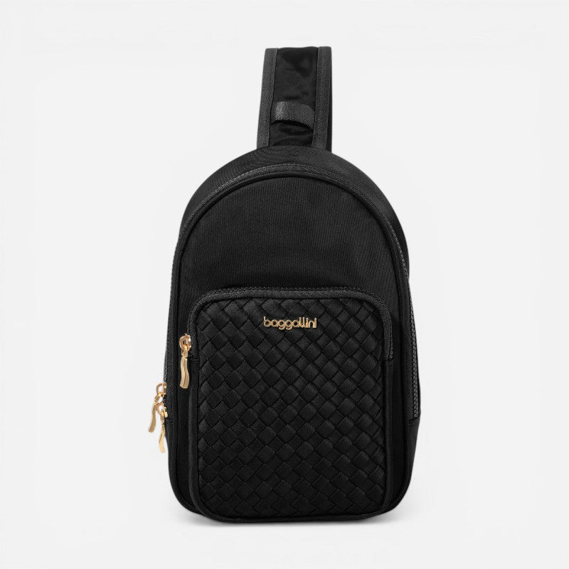 Waverly Woven Sling Black Woven Twill
