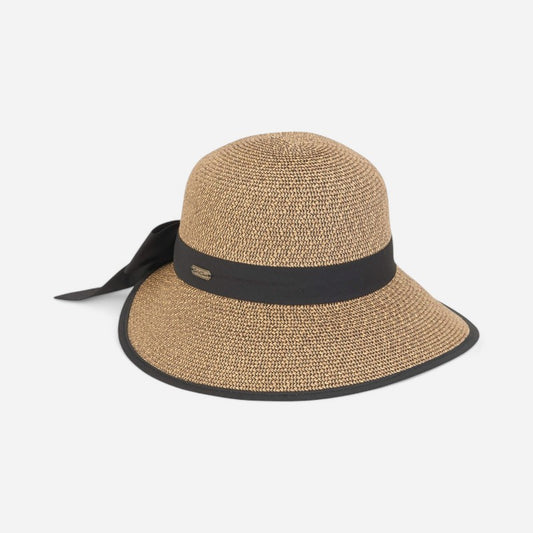 SunNSand Accessories Paper Braid W/Cotton Band & Bow, Brim 3.5"-2"