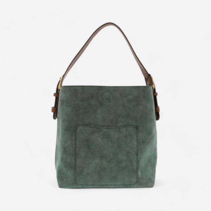 Joy Susan Handle Rich Faux Suede Handbag