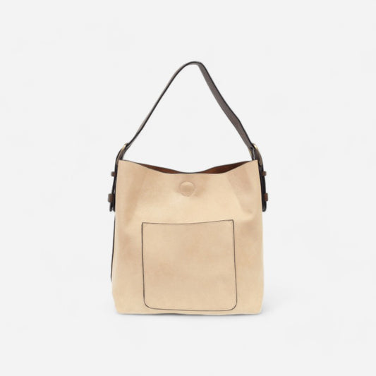 Classic Hobo Handbag Cream/Coffee