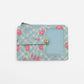 Penny Printed Mini Travel Wallet Blue Plaid Watermelons