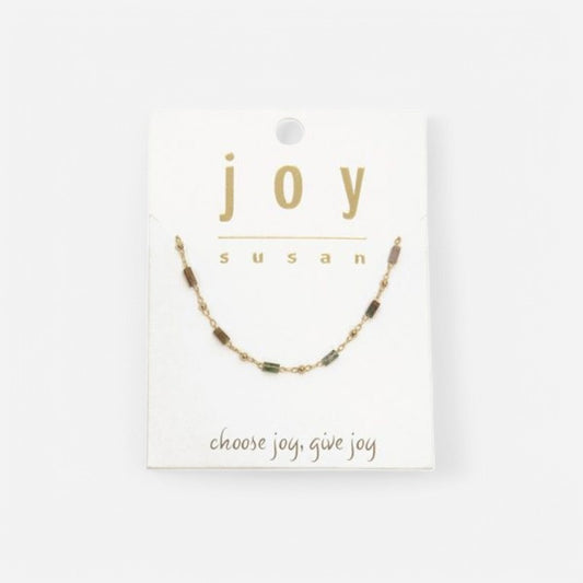 Bar Beads Necklace Green Multi