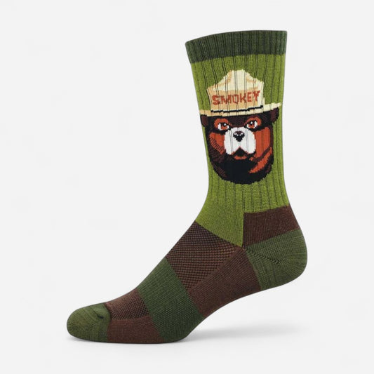 Socksmith Men's Compass Wool Smokey Bear Portrait
