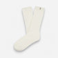 Rib Knit Slouchy Crew Sock White