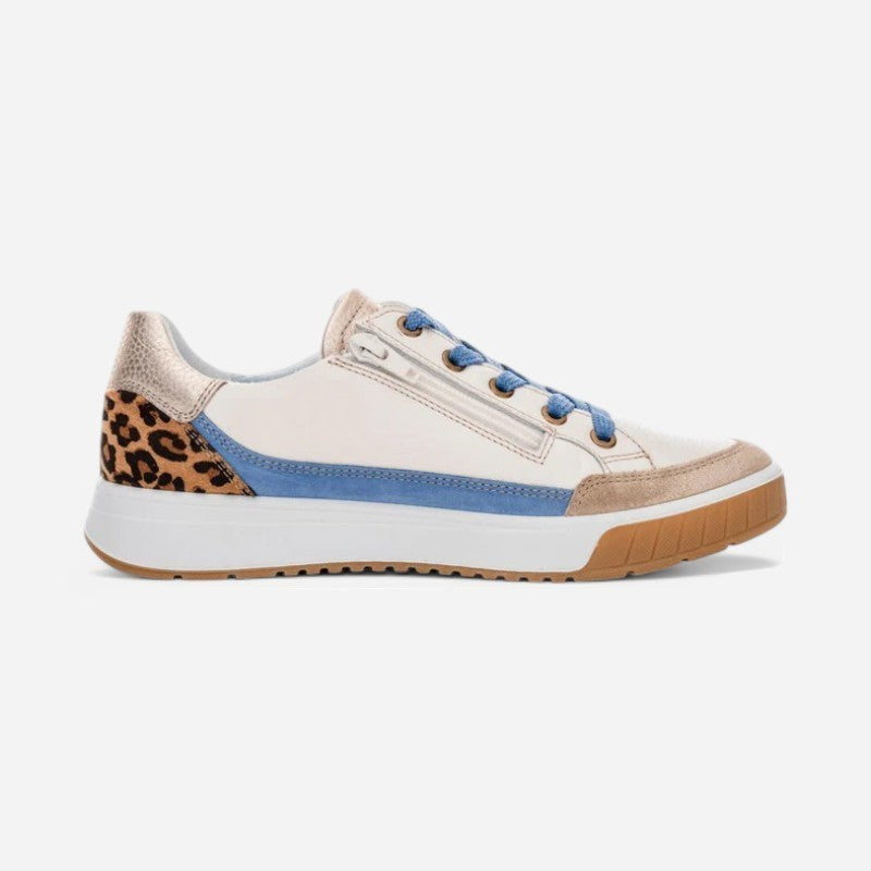 Rio Cream Calf Leather & Azure Blue Suede