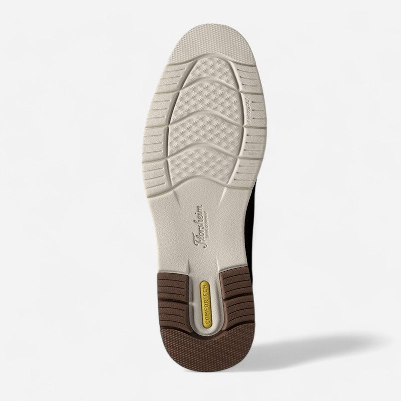 Men's Vibe Plain Toe Chukka Boot Brown Charcoal /Cognac Smooth W/White Sole