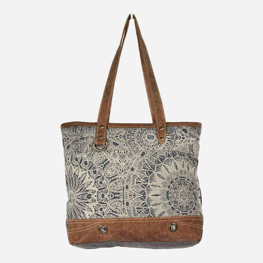 Myra Objet D`Art Leather Strip Tote